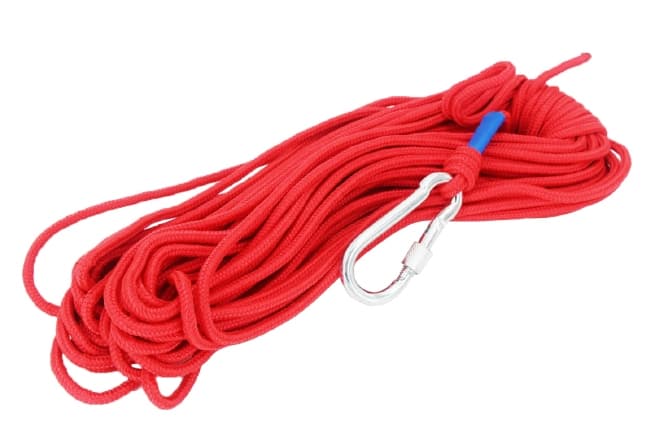 Rep med krok för magnetiskt fiske - 6mm - 30 meter