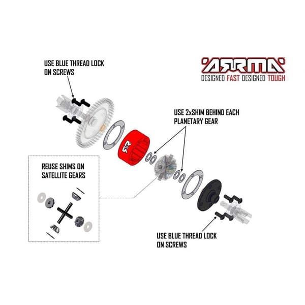 ARA220050 Metal Diff Case