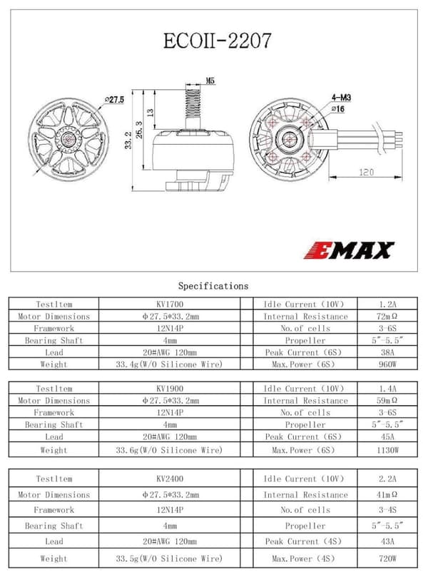 EMAX ECO II Series 2207 1700KV