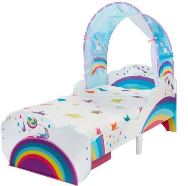 Unicorn och regnbåge säng u. madrass