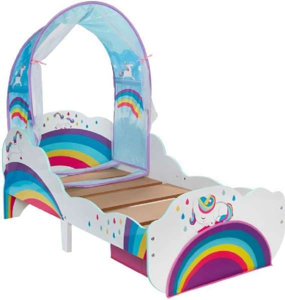 Unicorn och regnbåge säng u. madrass
