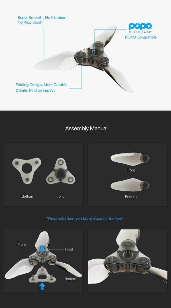 Dalprop Fold F3 Propell 4par/8st All Crystal Grey