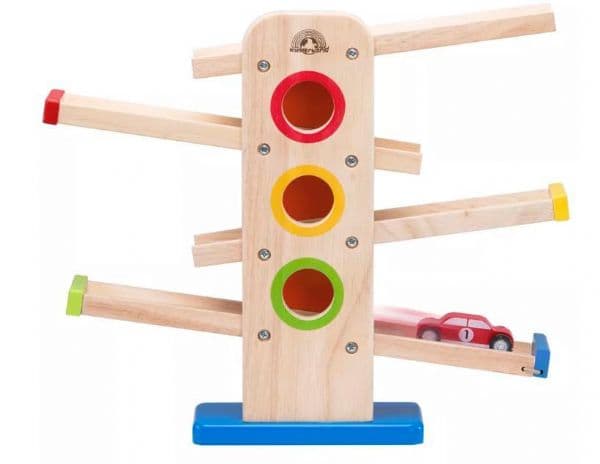 Bollbana med racerbilar