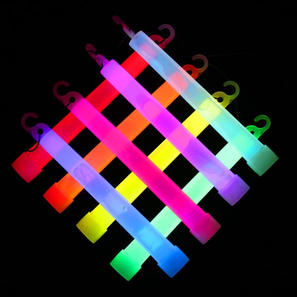 10 store glowsticks - blandede farver 15 cm