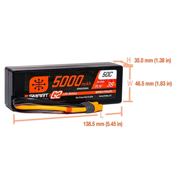 3s  5000mAh - 50C - Spektrum LiPo HC G2 IC3