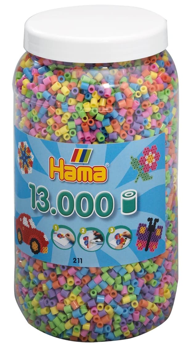 Hama Beads - Midi - Pastel Mix, 13.000 pcs (211-50)