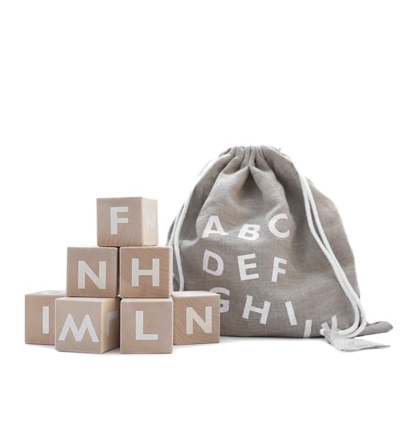 Ooh Noo - Wooden alphabet blocks, white (40AB1502)