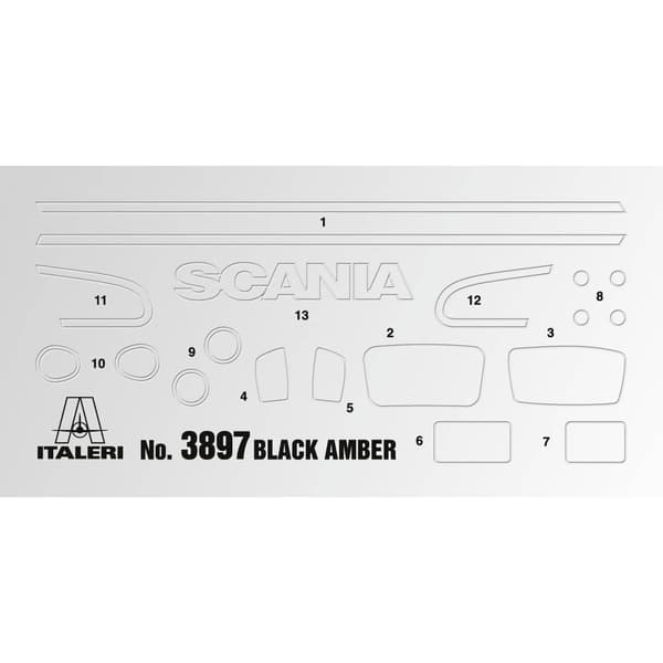 Italeri 3897 Scania R730 V8 Black Amber Lastbilsmodell byggsats 1:24
