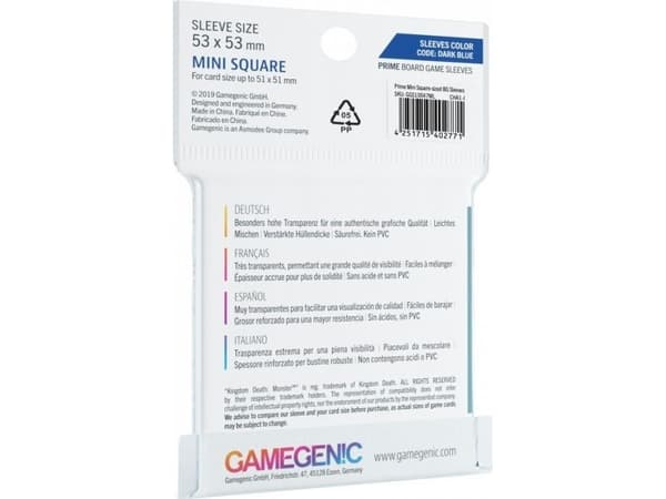 GameGenic PRIME Mini Square Sleeves 53x53 mm