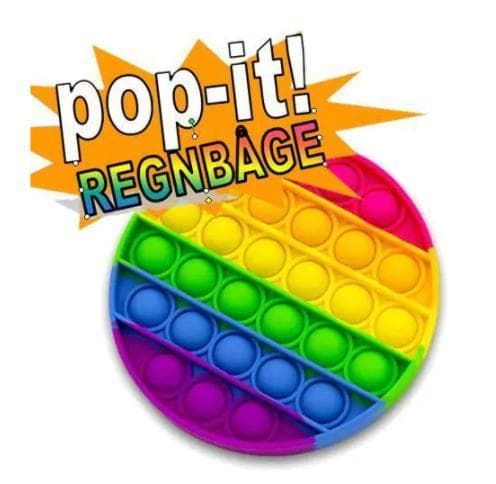 Popit Fidget Pop It Regnbåge Rund - CE Godkänd