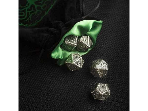 Q-Workshop Velour pussi - metsä - musta ja vihreä