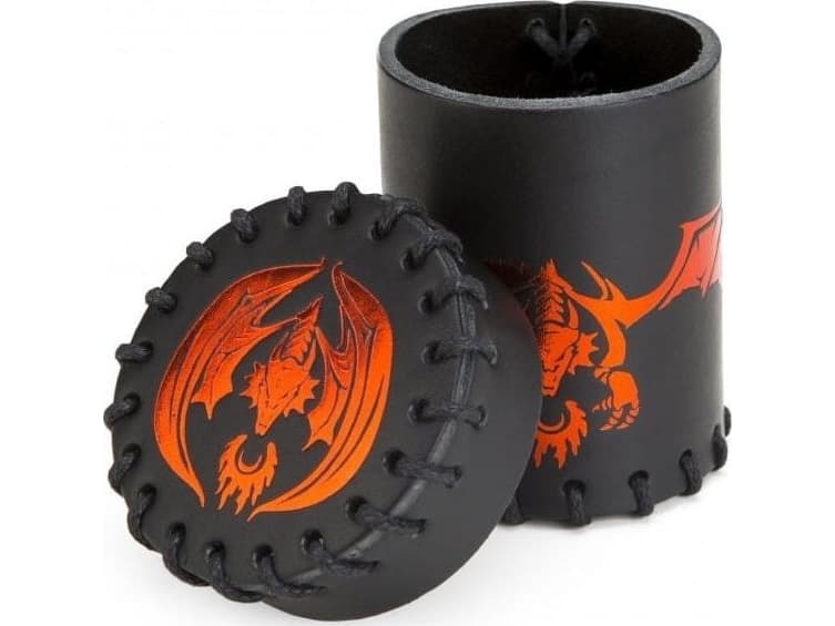 Q-Workshop Leather Mug - Flying Dragon - Black and red