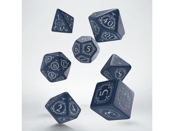 Q-Workshop tärningsset - Pathfinder: Hell's Rebels - Blå och vit