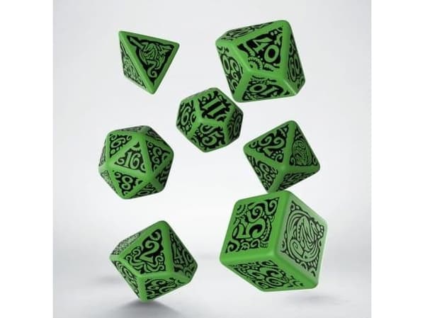 Q-Workshop Set of Bones "Call of Cthulhu": The Outer Gods - Cthulhu - Green and Black