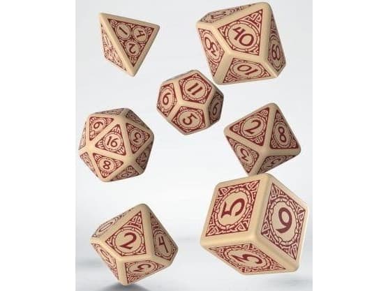 Q-Workshop Viking tärningssats - Beige och rödbrun