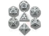 Q-Workshop Tärningssats - Runic - Vit och svart