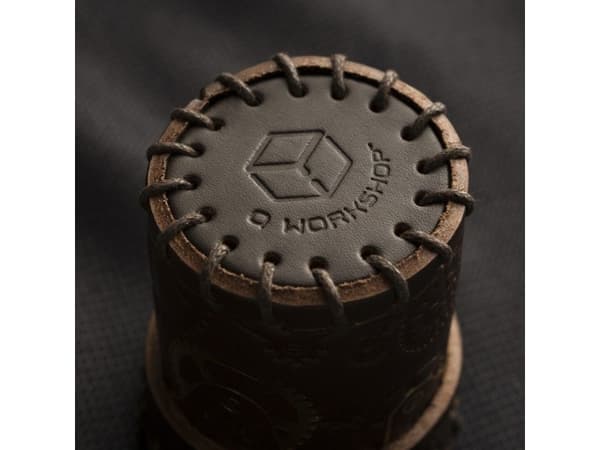 Q-Workshop Steampunk ruskea ja kultainen nahkamuki