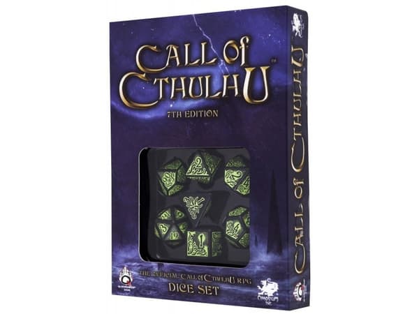 Q-Workshop "Zew Cthulhu" 7:e utgåvan tärningsset - Svart och grön (97472)