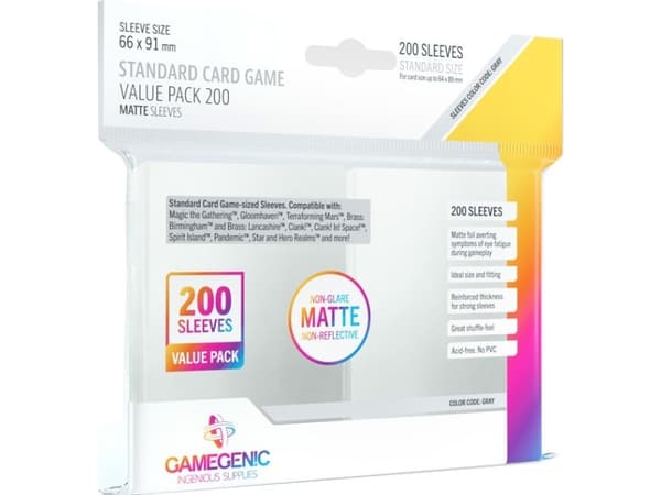 GameGenic Standard Card Game Sleeves Value Pack 200