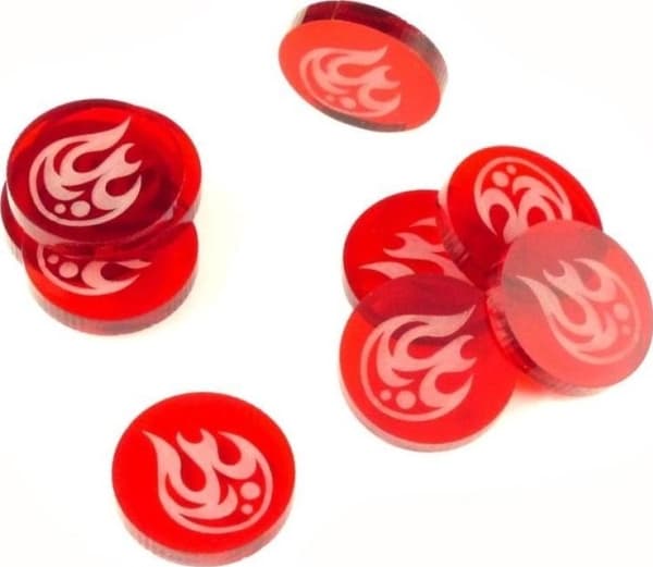 Crafters Markers acrylic red fire round 20x30mm 10pcs