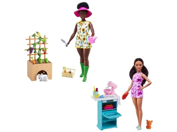 Barbie-nukke ja sisä- ja ulkotilojen setti (2)