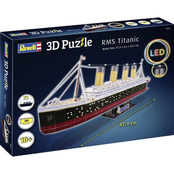 Revell 00154 RV 3D-Puzzle RMS Titanic - LED Edition Pusseldelar: 266