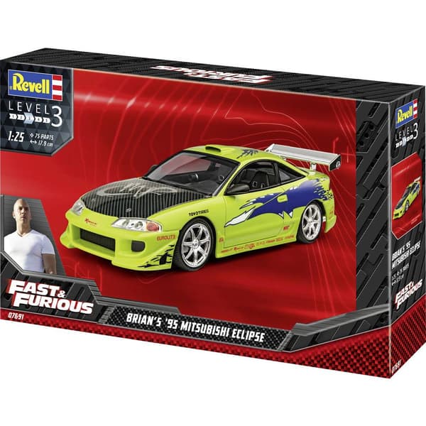 Revell RV 1:25 Fast & Furious Brian's 1995 Mitsubishi Eclipse 1:25 Modellbil