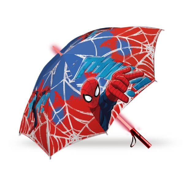 Spiderman paraply med LED-ljus