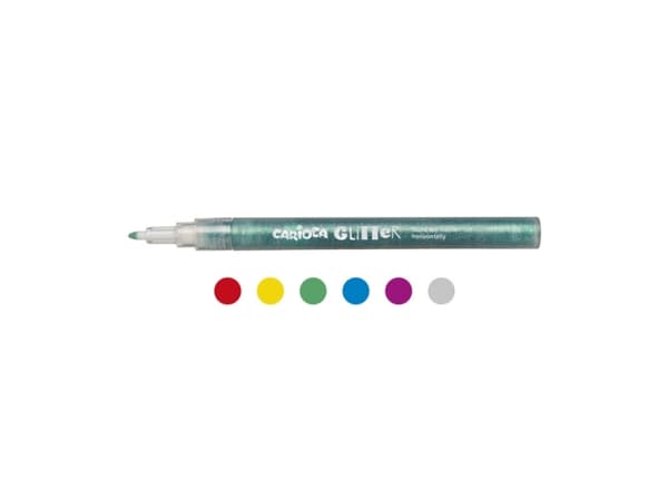 Carioca 42190, 6 styck, Blå, Grön, Grå, Lila, Röd, Gul, 1 mm, Vattenbaserat bläck