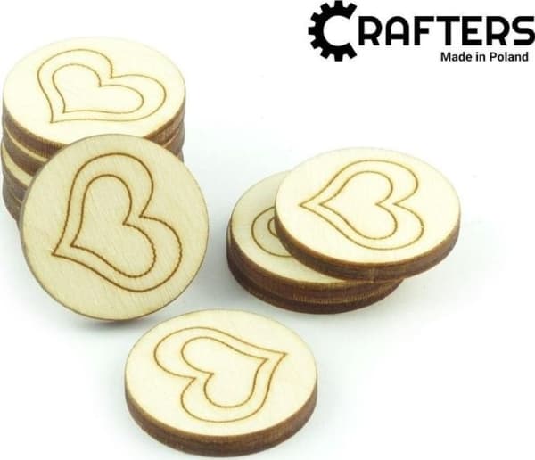 Crafters Crafters: Trämarkeringar - hjärta (10)
