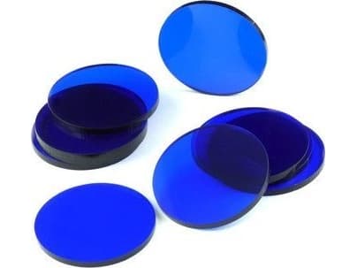 Crafters Crafters: Akrylbas - Transparent - Rund 50 x 3 mm - Blå (10)