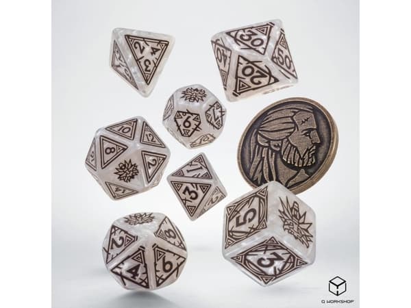Q-Workshop The Witcher tärningssats: Geralt - White Wolf