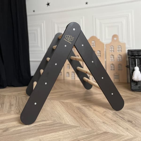 MeowBaby® Massivt Træ Stige Sort