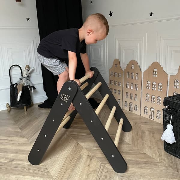 MeowBaby® Massivt Træ Stige Sort