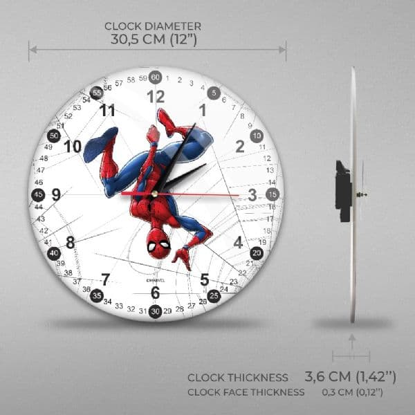 Spiderman Vit Analog Väggklocka
