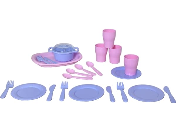 Plasto Matservise for fire, 23 stk, rosa
