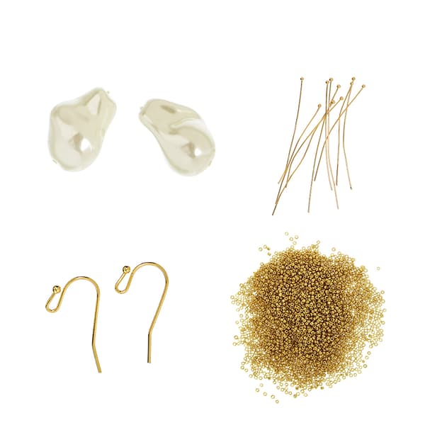 Me  My BOX - Mini Jewelry Kit Ear Hooks - Baroque Pearls - 18K gold plated - BOX901016