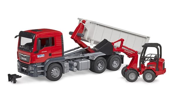 Bruder - MAN TGS truck with roll-off container Schffer yard loader (03767)