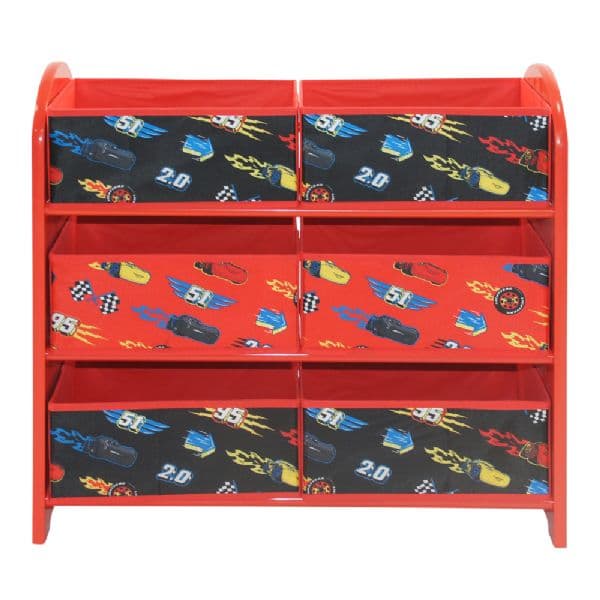 Bilar Lightning McQueen bokhylla med 6 korgar