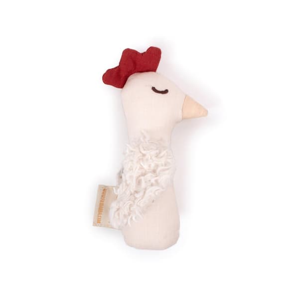FILIBABBA - Linen rattle - Chicken - (FI-02808)