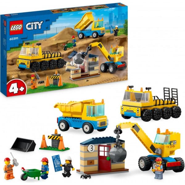LEGO City Stora Fordon 60391 - Byggplatsfordon, Kran och Rivningsboll
