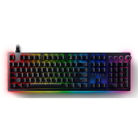 Razer Huntsman V2, Optical Gaming Keyboard with Near-zero Input Latency (Clicky Optical Switch), US Layout, Doubleshot PBT Keycaps, Sound Dampening Fo