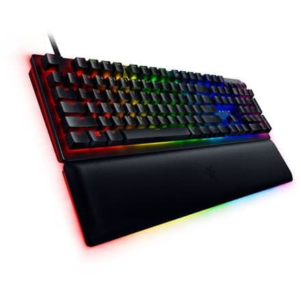 Razer Huntsman V2, Optical Gaming Keyboard with Near-zero Input Latency (Clicky Optical Switch), US Layout, Doubleshot PBT Keycaps, Sound Dampening Fo