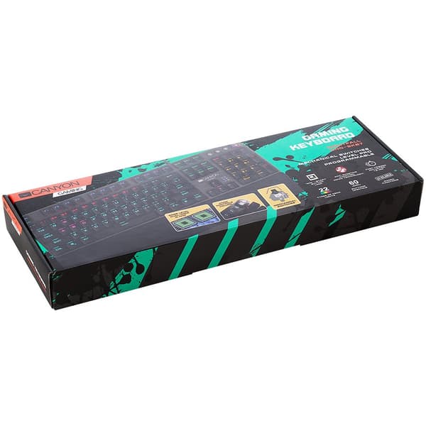 CANYON keyboard Nightfall GK-7 RGB US Wired Dark Grey