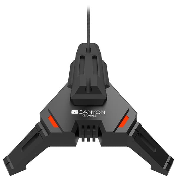 CANYON WH-100,  2 in 1 Gaming Mouse Bungee stand and USB 2.0 hub, 4 USB hub, 1.5m mircro to USB braided cable, Weighted design with non-slip grip, LED