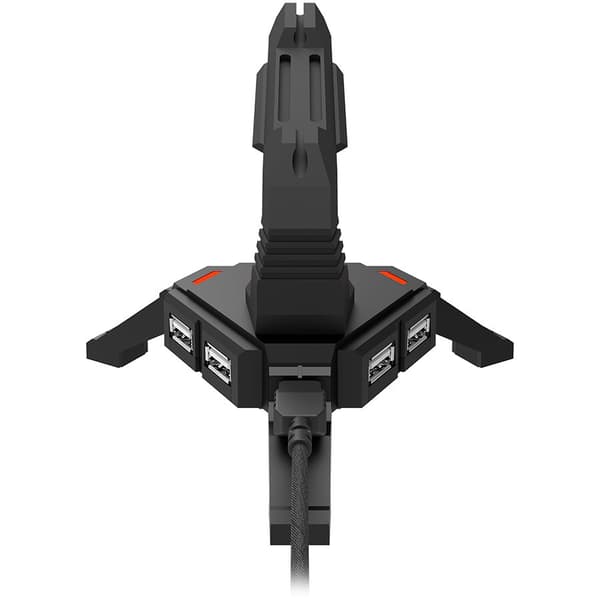 CANYON WH-100,  2 in 1 Gaming Mouse Bungee stand and USB 2.0 hub, 4 USB hub, 1.5m mircro to USB braided cable, Weighted design with non-slip grip, LED