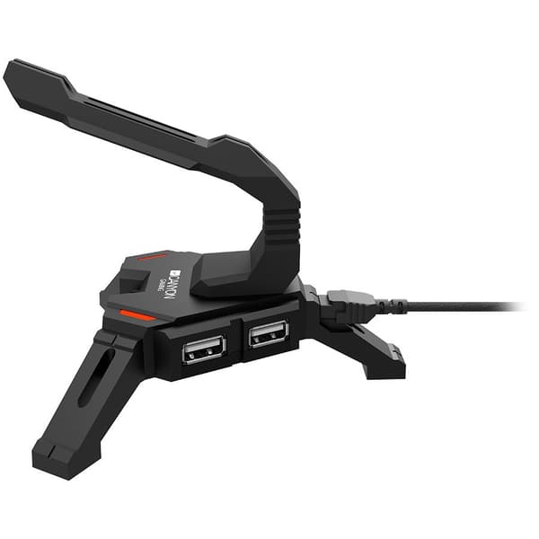 CANYON WH-100,  2 in 1 Gaming Mouse Bungee stand and USB 2.0 hub, 4 USB hub, 1.5m mircro to USB braided cable, Weighted design with non-slip grip, LED