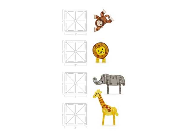 Magna-Tiles Safari Animals magnetic building set, 25 pieces