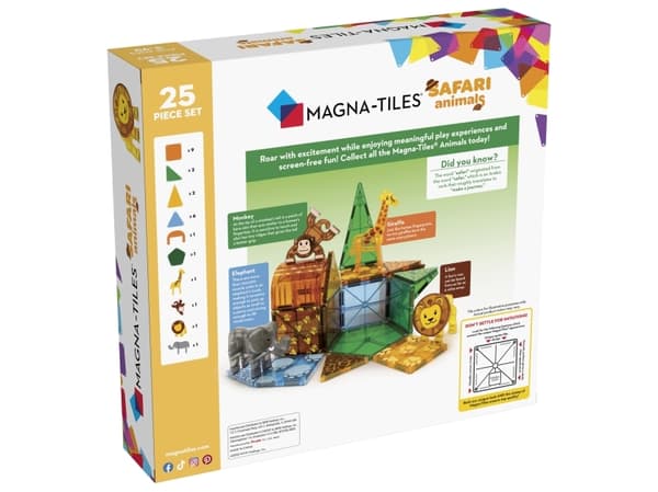 Magna-Tiles Safari Animals magnetic building set, 25 pieces