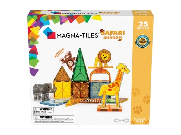 Magna-Tiles Safari Animals magnetic building set, 25 pieces